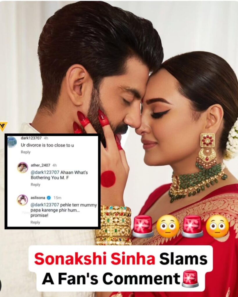 Sonakshi Sinha Slams Troll Predicting Divorce with Zaheer Iqbal: “Pehle Tere Mummy Papa Karenge, Phir Hum.”