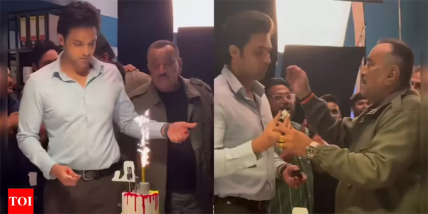 Parth Samthaan cuts farewell cake with Shivaji Satam