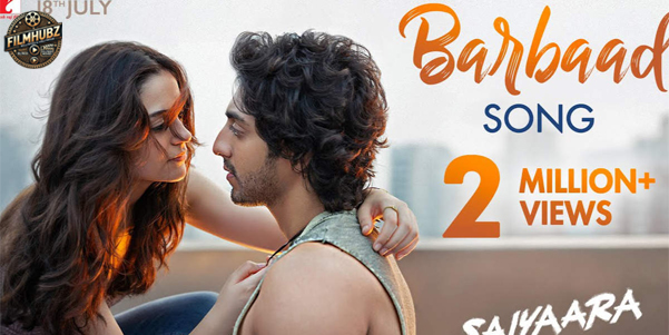 Ahaan Panday and Aneet Padda in an emotional scene from Barbaad song in the movie Saiyaara.