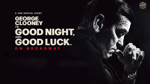 George Clooney performing on Broadway in 'Good Night, and Good Luck'.