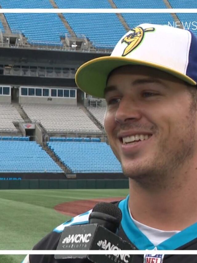 Eric Jones playing for the Savannah Bananas at Bank of America Stadium in Charlotte