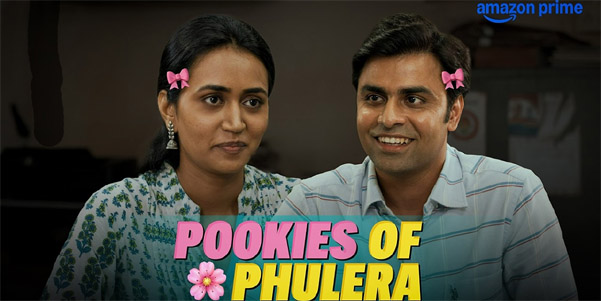 Sachiv Ji and Rinki sharing a sweet moment in Panchayat's “Pookies of Phulera” featurette